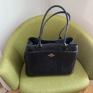 Coach Black Leather Tote Bag